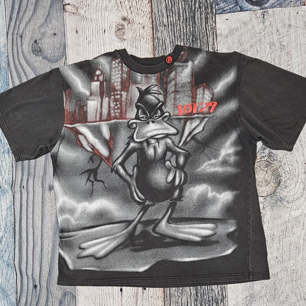 Vintage Lot29 Daffy Duck Graphic Print XXL Black Lightweight Crew Neck